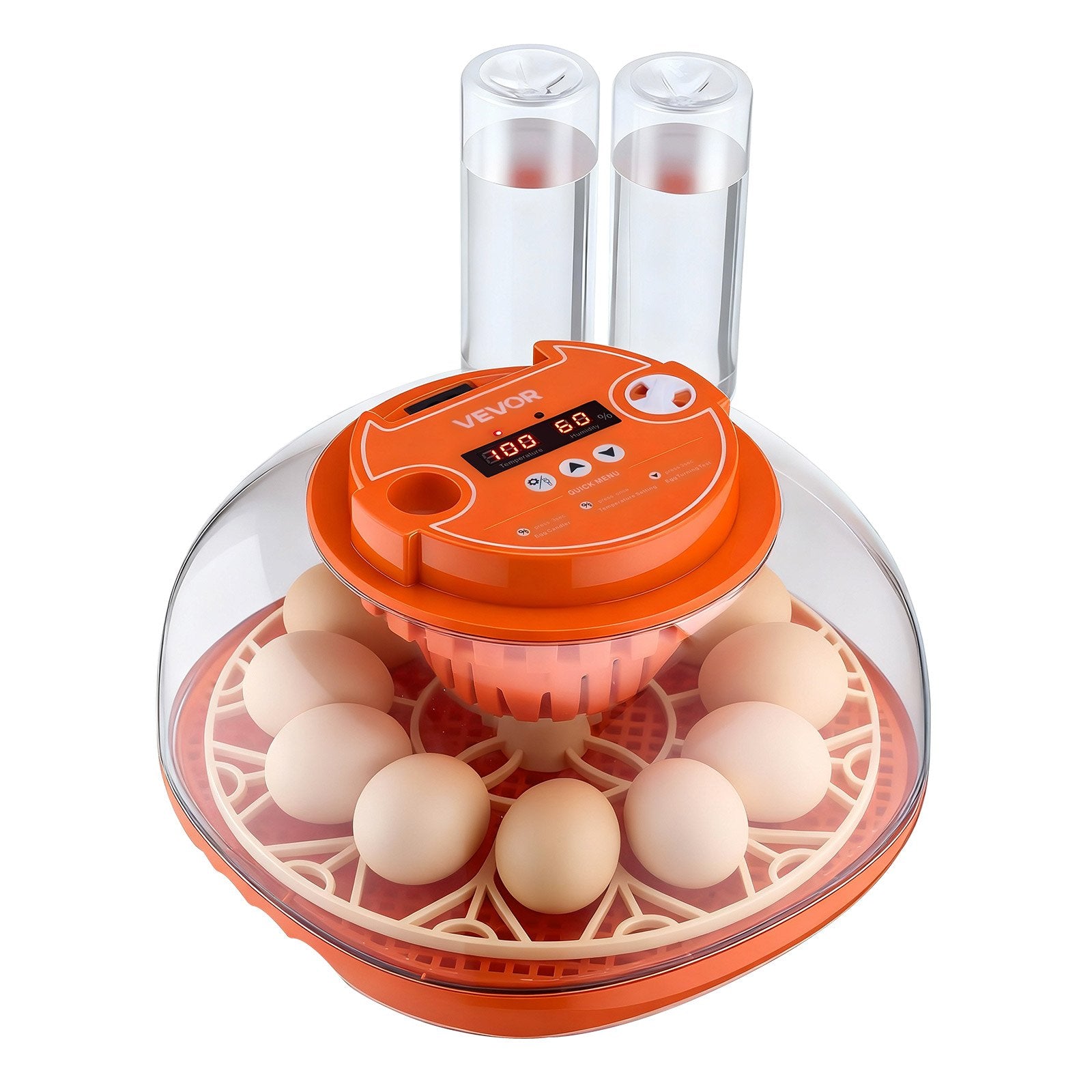 12 Egg Incubator, Automatic Egg Turner With LED Candler, Temperature & Humidity Control, 360° View Clear Window, Poultry Eggs Incubator For Home Farm, Hatching Chicks Ducks Goose Quail