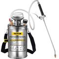 1.5Gal Stainless Steel Sprayer, 3.3FT Reinforced Hose, Hand Sprayer With Pressure Gauge Safety Valve, Adjustable Nozzle Suitable For Gardening  Sanitizing