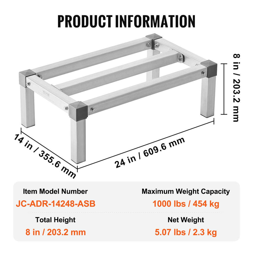 Newly Upgraded Aluminum Dunnage Rack Stationary Dunnage Rack Storage Rack