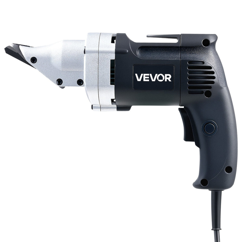 Electric Metal Shear, 4.0-Amp Corded Sheet Metal Cutter With 360-Degree Swivel Head, Variable Speed, Continuous Cutting, Clean Cut For 18GA Galvanized Steel, 20 GA Stainless Steel, 2500 SPM