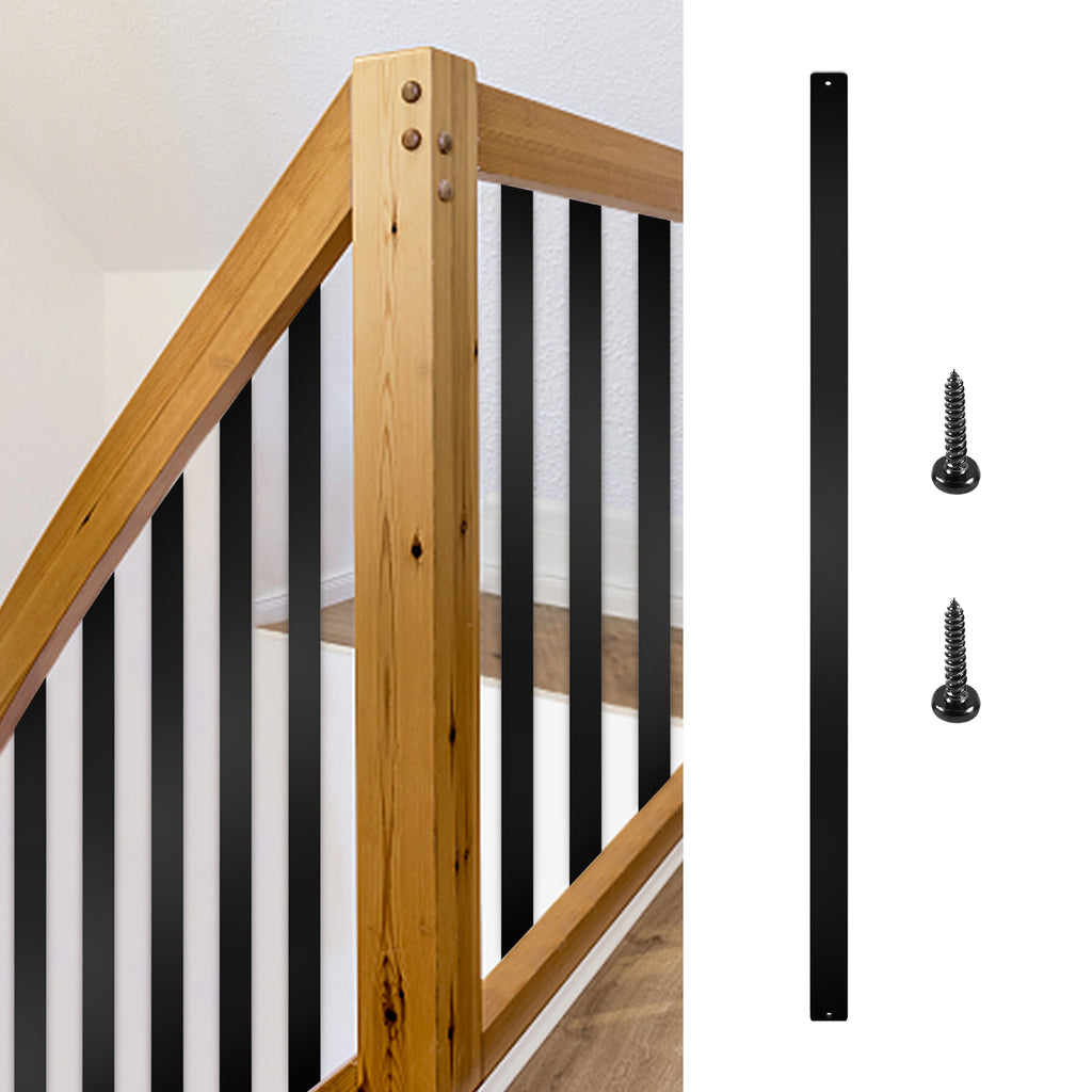Deck Balusters, 76 Pack Metal Deck Spindles,  Staircase Baluster With Screws, Aluminum Alloy Deck Railing For Wood And Composite Deck, Stylish Baluster For Outdoor Stair Deck Porch