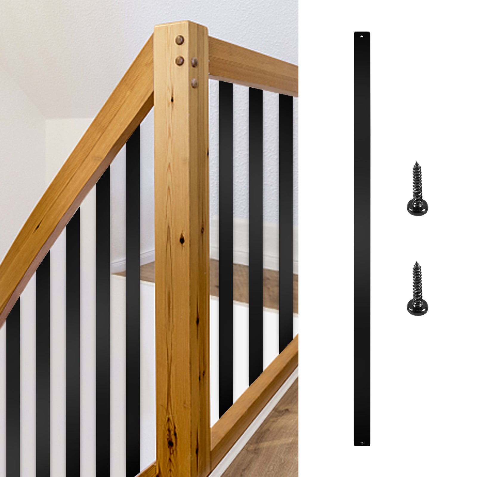 Deck Balusters, 76 Pack Metal Deck Spindles,  Staircase Baluster With Screws, Aluminum Alloy Deck Railing For Wood And Composite Deck, Stylish Baluster For Outdoor Stair Deck Porch