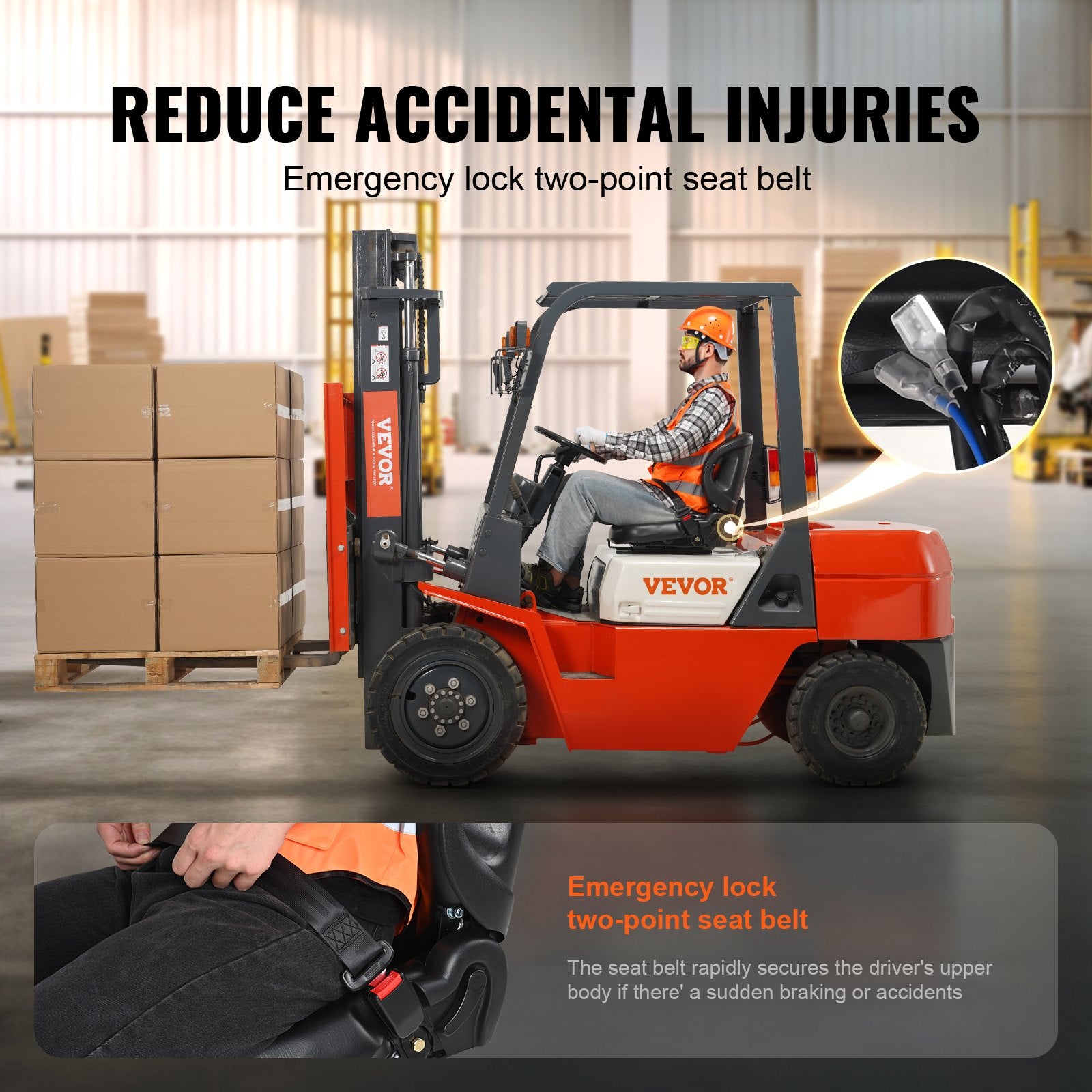 Universal Forklift Seat,Tractor Seat With Adjustable Angle Back, Micro Switch And Seatbelt,Wrap-around Forklift Seat For Tractor Loader Excavator