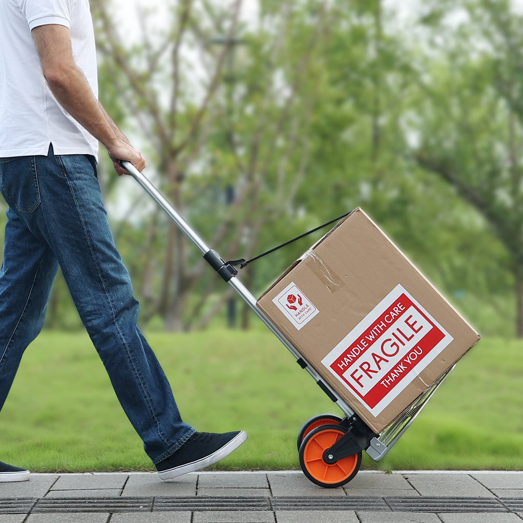 Folding Hand Truck, 275 Lbs Load Capacity, Aluminum Portable Cart, Convertible Hand Truck And Dolly With Telescoping Handle And PP+TPR Wheels, Ultra Lightweight Super Strong For Moving Warehouse