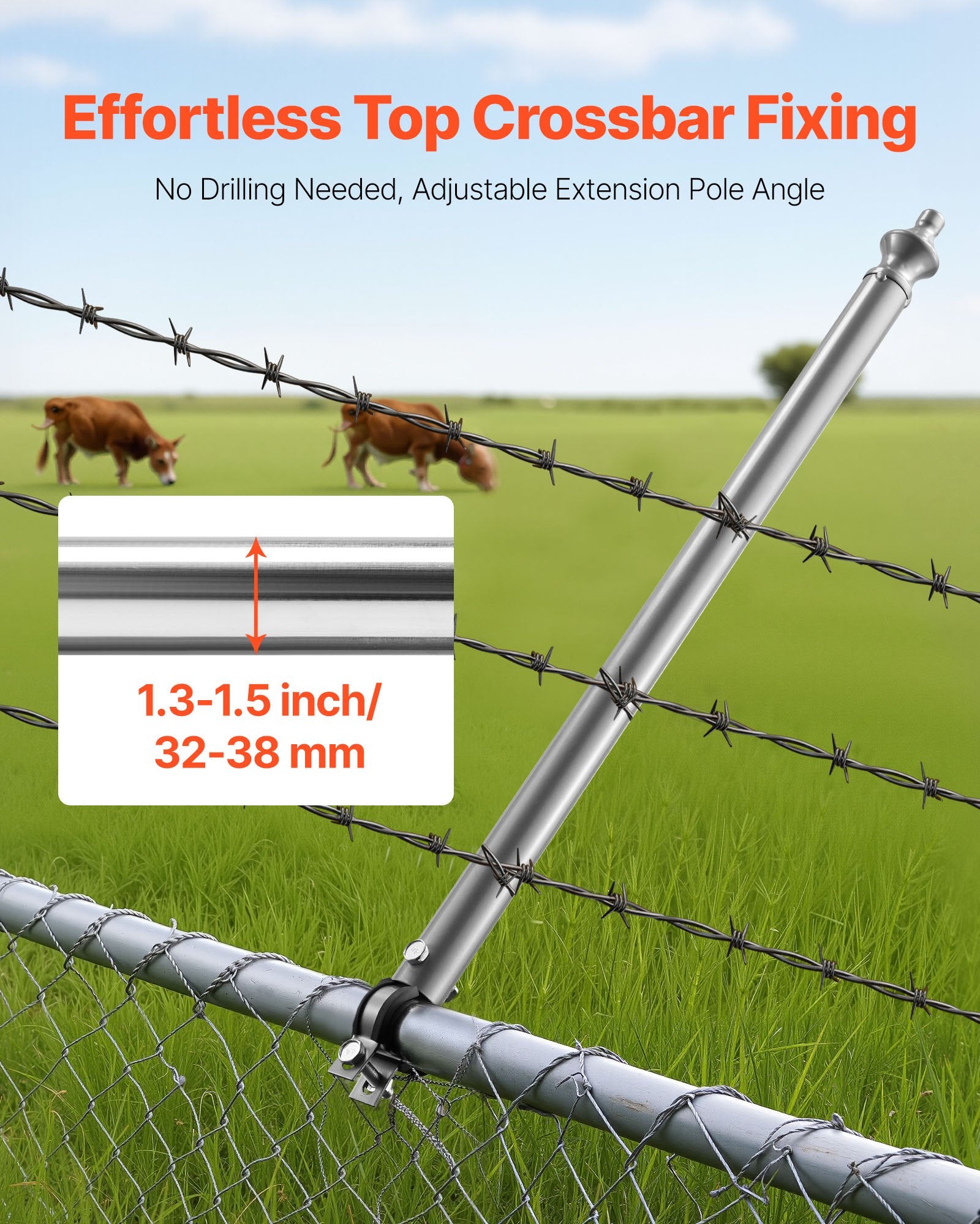 18Pack 27.4 In Galvanized Steel Chain Link Fence Extender For 1.3'-1.5' Top Rail