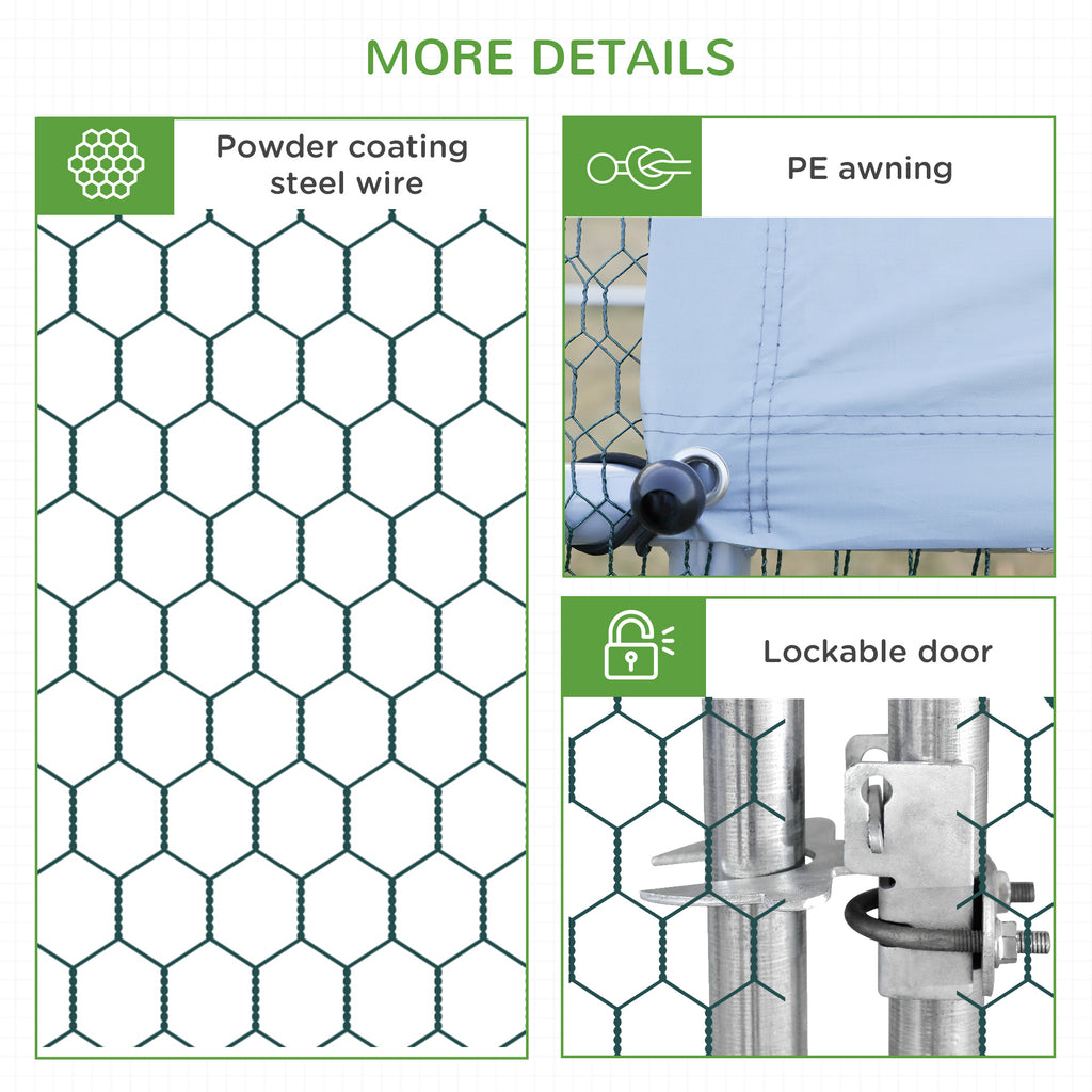 10’ x 20’ x 6.5’ Chicken Coop Cage, Outdoor Hen House w/Cover & Lockable Door
