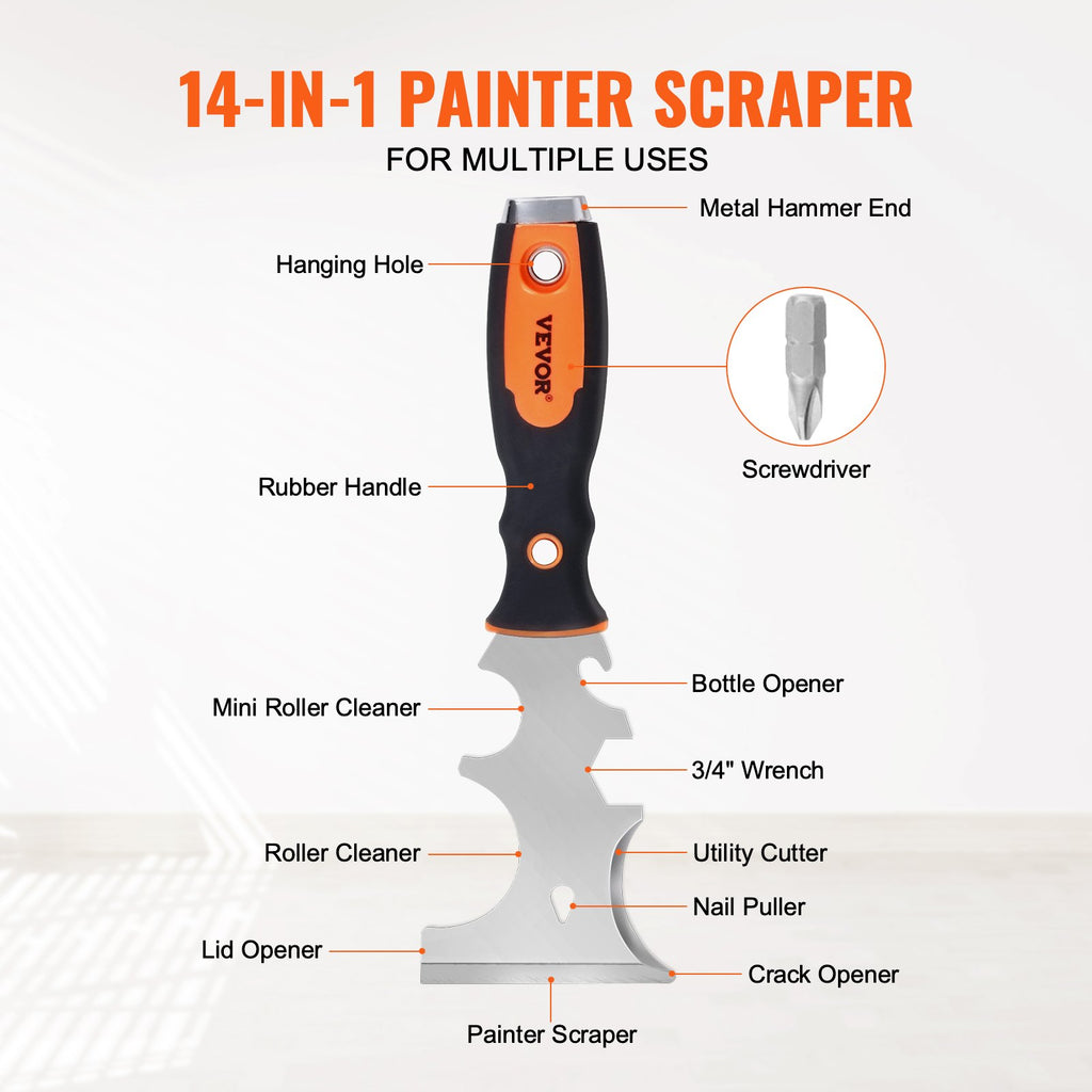 Drywall Knife Set, 6 PCS Drywall Tools Includes 3in Painter Scraper, Two Putty Knives,  Two Taping Knives And 12in Mud Pan, Stainless Steel Spackle Tool, Drywall Finishing Tools For Home