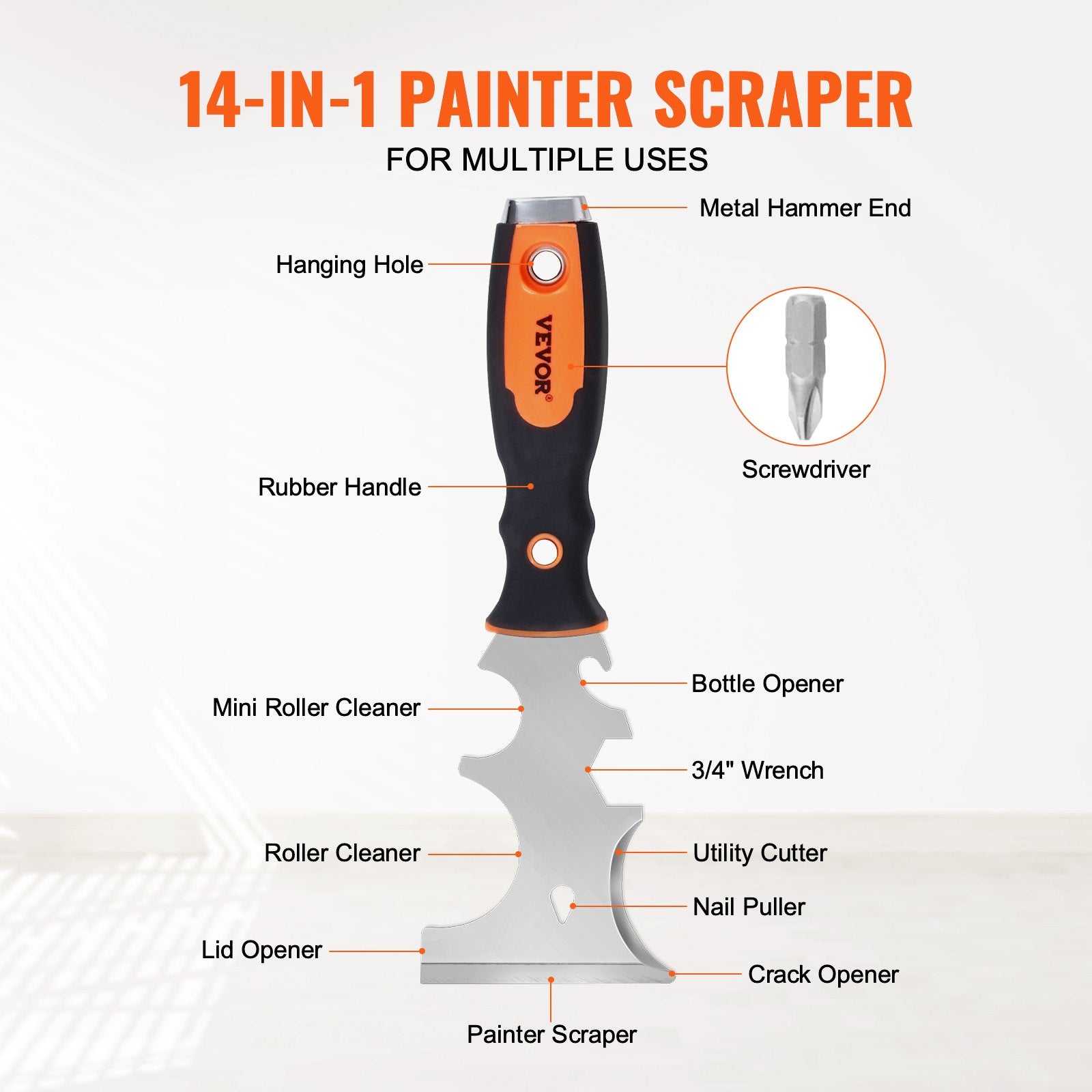 Drywall Knife Set, 6 PCS Drywall Tools Includes 3in Painter Scraper, Two Putty Knives,  Two Taping Knives And 12in Mud Pan, Stainless Steel Spackle Tool, Drywall Finishing Tools For Home