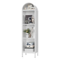 Aobabo 63inch H Arch Display Bookcase With 2 Adjustable Shelves, Kitchen Pantry Storage Bookshelf For Dining Room, Home, Office, Kitchen, Study Room, Assembly Required, White