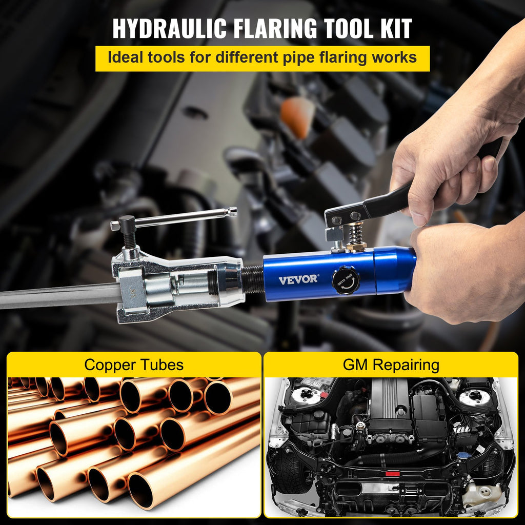 Hydraulic Flaring Tool Kit,  Double Flaring Tool, Brake Repair Brake Flaring Tools , Brake Flare Tool With Tube Cutter And Deburrer, 32 PCS Tube Flaring Tools For Copper Lines