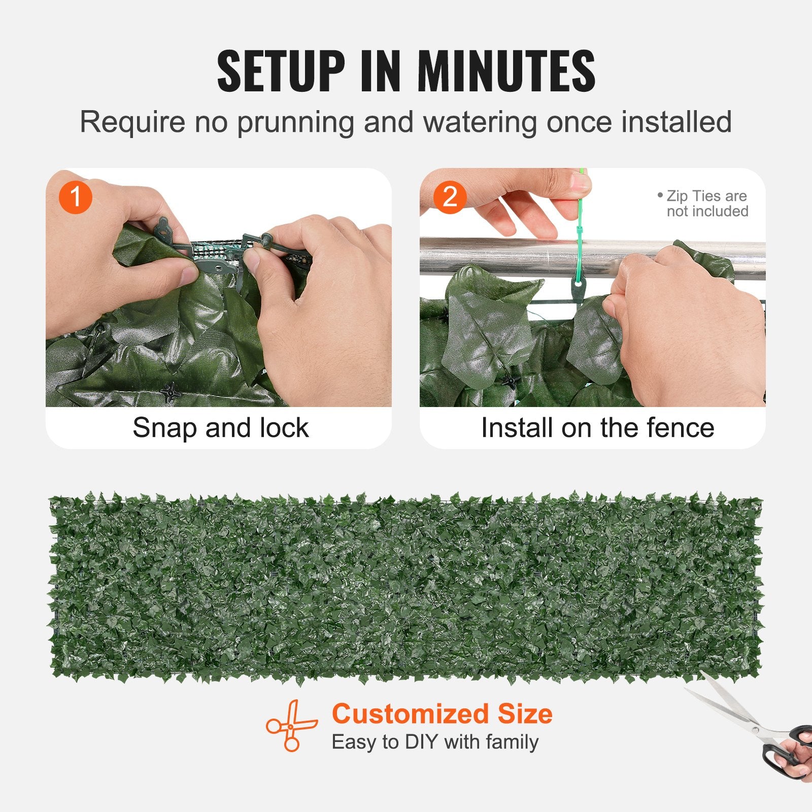 Ivy Privacy Fence, 39 X 158in Artificial Green Wall Screen, Greenery Ivy Fence With Mesh Cloth Backing And Strengthened Joint, Faux Hedges Vine Leaf Decoration For Outdoor Garden, Yard, Balcony