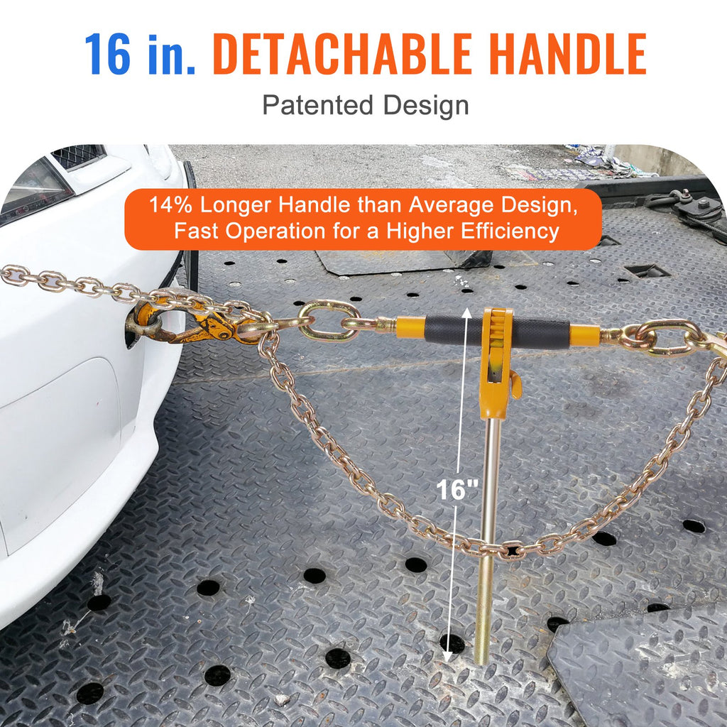 Ratchet Chain Binder, 5'16'-3'8' Heavy Duty Load Binders, With G80 Hooks 7,100 Lbs Secure Load Limit, Labor-saving Anti-skid Handle, Tie Down Hauling Chain Binders For Flatbed Truck Trailer, 4 P