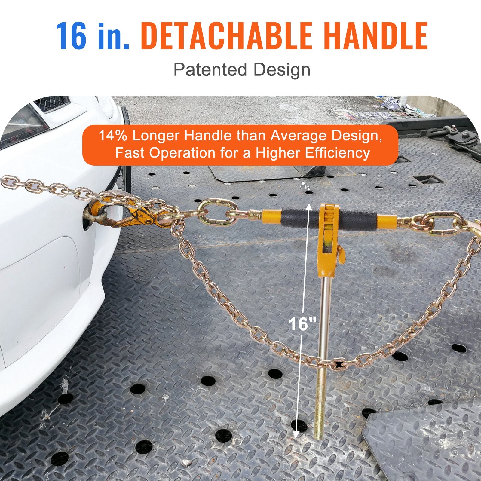 Ratchet Chain Binder, 5'16'-3'8' Heavy Duty Load Binders, With G80 Hooks 7,100 Lbs Secure Load Limit, Labor-saving Anti-skid Handle, Tie Down Hauling Chain Binders For Flatbed Truck Trailer, 4 P